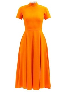 Emilia Wickstead - Amila Wool-crepe Dress - Womens - Orange