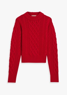 Emilia Wickstead - Artie cable-knit wool-blend turtleneck sweater - Red - XL
