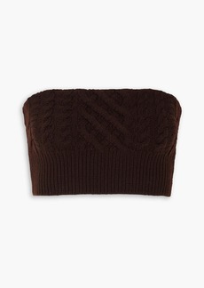 Emilia Wickstead - Bimba strapless cropped cable-knit wool-blend top - Brown - S