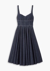 Emilia Wickstead - Elyse pleated denim dress - Blue - UK 6