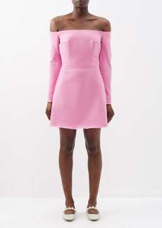 Emilia Wickstead - Everleigh Off-the-shoulder Crepe Mini Dress - Womens - Pink