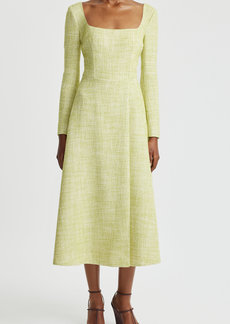 Emilia Wickstead - Fara Cotton Tweed Midi Dress - Green - UK 6 - Moda Operandi