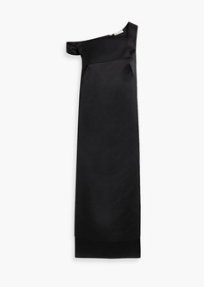 Emilia Wickstead - Grier one-shoulder asymmetric satin maxi dress - Black - UK 8