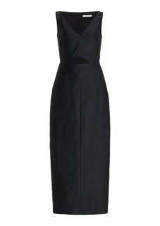 Emilia Wickstead - Ilyse Embossed Cutout Cloque Midi Dress - Black - UK 10 - Moda Operandi