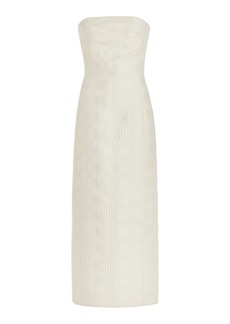 Emilia Wickstead - Lowre Checked-Tweed Cotton-Blend Midi Dress - Ivory - UK 14 - Moda Operandi