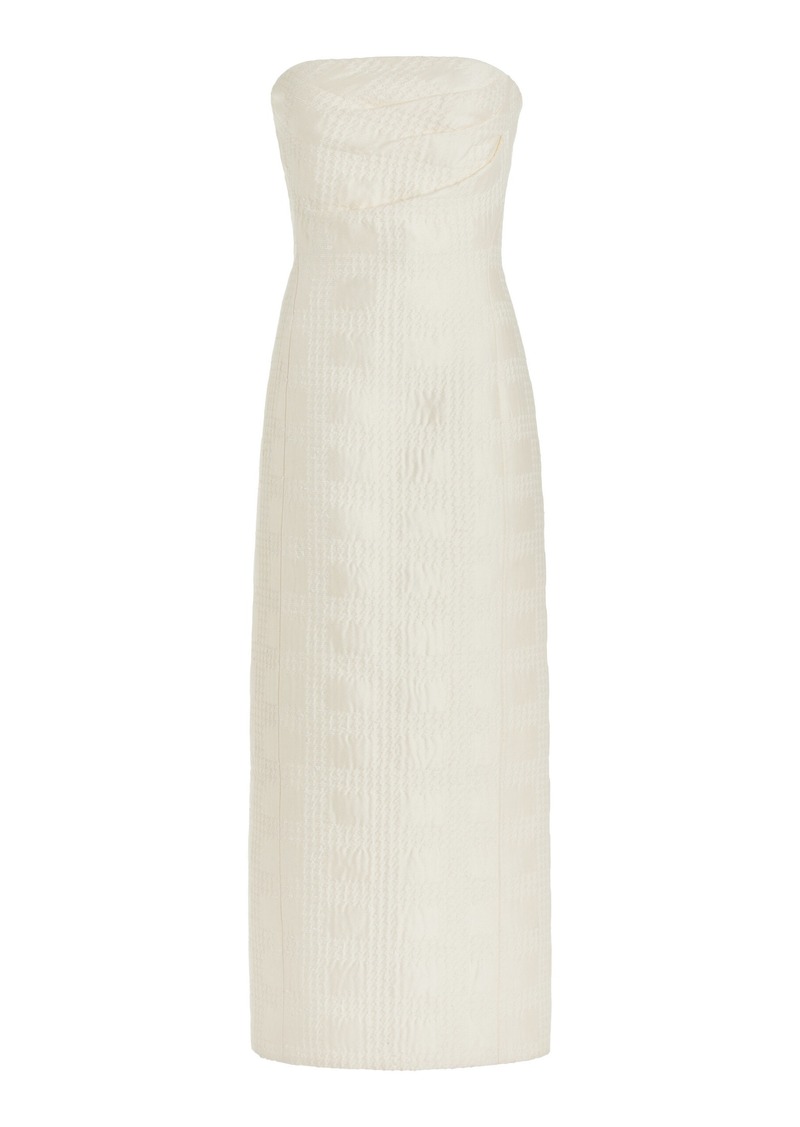 Emilia Wickstead - Lowre Checked-Tweed Cotton-Blend Midi Dress - Ivory - UK 10 - Moda Operandi