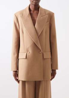 Emilia Wickstead - Mallory Oversized Double-breasted Wool Suit Jacket - Womens - Camel