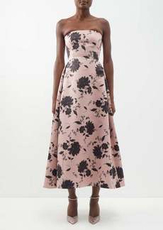 Emilia Wickstead - Samuelle Off-the-shoulder Floral Taffeta Dress - Womens - Pink Black
