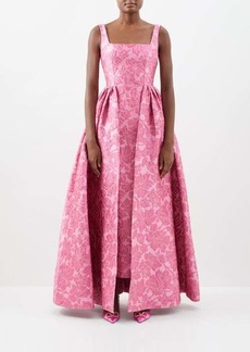 Emilia Wickstead - Spencer Gathered Floral-cloqué Gown - Womens - Pink