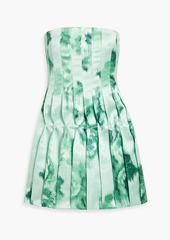 Emilia Wickstead - Strapless pleated crepe mini dress - Green - UK 8