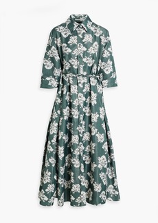 Emilia Wickstead - Tokyo cutout floral-print faille midi shirt dress - Green - UK 12