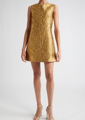 Emilia Wickstead Irma Floral Jacquard Metallic Shift Dress