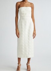 Emilia Wickstead Lowre Strapless Midi Cocktail Dress