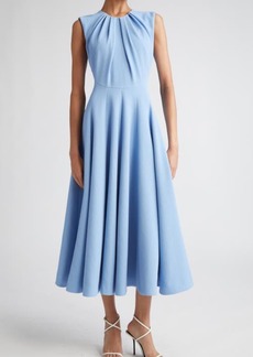 Emilia Wickstead Marlen Pleated Double Crepe A-Line Dress