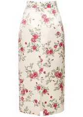 Emilia Wickstead Printed Duchesse High Waist Midi Skirt