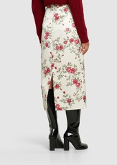 Emilia Wickstead Printed Duchesse High Waist Midi Skirt