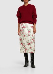 Emilia Wickstead Printed Duchesse High Waist Midi Skirt