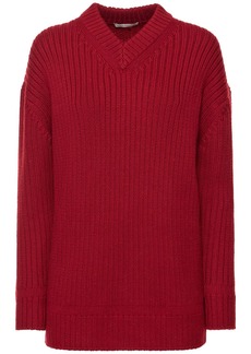 Emilia Wickstead Wool Knit V Neck Sweater