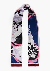 Emilio Pucci - Floral-print silk-voile scarf - Black - OneSize