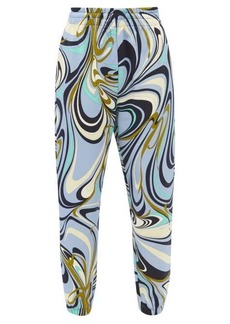 Emilio Pucci - Onde-print Sustainable-jersey Track Pants - Womens - Blue Multi