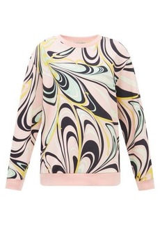 Emilio Pucci - Ondi-print Cotton-jersey Sweatshirt - Womens - Pink Multi
