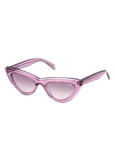 Emilio Pucci 53mm Cat Eye Sunglasses in Pink/Gradient Mirror Violet at Nordstrom
