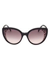 Emilio Pucci 58mm Gradient Cat Eye Sunglasses in Shiny Black /Gradient Brown at Nordstrom Rack