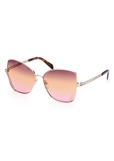 Emilio Pucci 59mm Butterfly Sunglasses in Shny Ros Gld /Grdnt Brwn at Nordstrom
