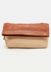 Emilio Pucci /beige Leather Fold Over Clutch