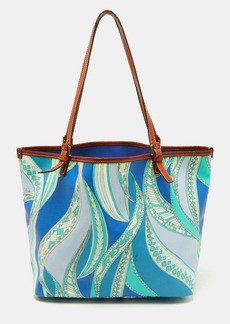 Emilio Pucci color Printed Coated Canvas And Leather Tote