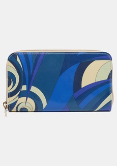 Emilio Pucci color Printed Patent Leather Zip Around Wallet