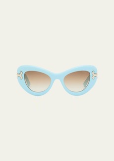 Emilio Pucci Filigree Acetate & Metal Cat-Eye Sunglasses