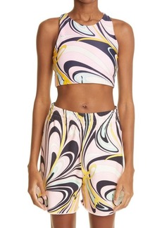 Emilio Pucci Onde Print Bra Top in Navy Rosa at Nordstrom