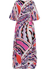 Emilio Pucci Woman Belted Printed Voile Kaftan Lilac