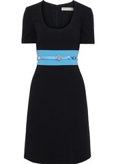 Emilio Pucci Woman Belted Two-tone Stretch-wool Dress Black