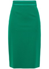 Emilio Pucci Woman Crepe De Chine-trimmed Ponte Skirt Green