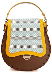 Emilio Pucci Woman Dora Jacquard-paneled Two-tone Leather Shoulder Bag Brown