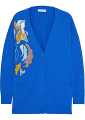 Emilio Pucci Woman Embellished Cashmere Cardigan Royal Blue