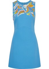 Emilio Pucci Woman Embellished Wool-crepe Mini Dress Azure
