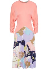 Emilio Pucci Woman Ruched Printed Jersey Dress Coral