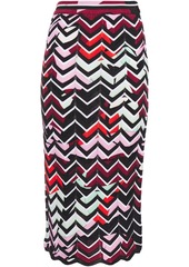 Emilio Pucci Woman Pointelle-trimmed Intarsia Wool-blend Midi Skirt Baby Pink
