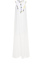 Emilio Pucci Woman Scuba-paneled Cotton Maxi Dress White