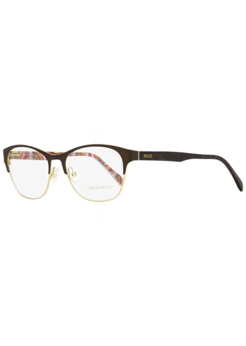 Emilio Pucci Women's Oval Eyeglasses EP5029 048 Brown/Gold/Havana 53mm