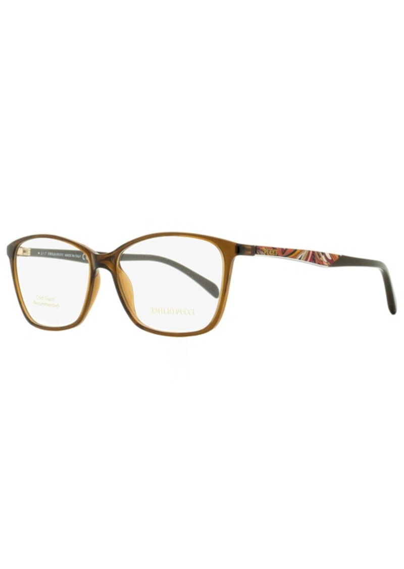 Emilio Pucci Women's Rectangular Eyeglasses EP5009 048 Brown 54mm