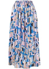 Emilio Pucci geometric print pleated midi skirt
