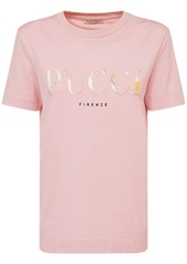 Emilio Pucci Logo Printed Cotton Jersey T-shirt