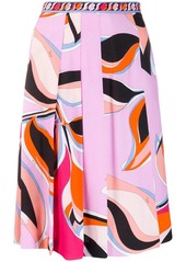 Emilio Pucci multicoloured print pleated midi skirt