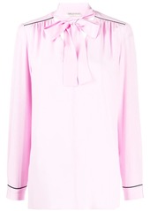 Emilio Pucci piped trims long sleeve blouse