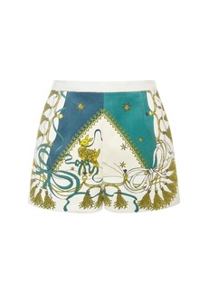 Emilio Pucci Printed Cotton Velvet Mini Shorts