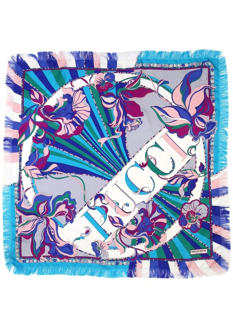 Emilio Pucci Printed Silk Logo Scarf | Misc Accessories